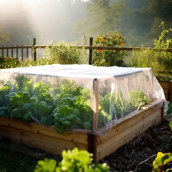 Garden Netting For Raised Beds, Insect Barrier Cover For Vegetables Flowers And Plants, 19.7×9.8ft