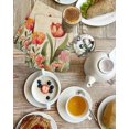 thumbnail image 4 of Burnt Orange Spring Floral Kitchen Dish Towels for Drying Dishes Set of 3, Summer Botanical Tulip Vintage Waffle Weave Microfiber Hand Tea Bathroom Towels Quick Dry & Absorbent Towel 15.7x23.6, 4 of 7