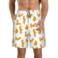 thumbnail image 2 of Uemuo Cartoon Squirrel Pattern Men's Swim Trunks Hawaiian Beach Bathing Suit Swimsuits Beach Quick-Dry Shorts with Pockets-XX-Large, 2 of 9