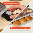 thumbnail image 3 of Bella 10" x 18" Nonstick Ceramic Griddle with Warming Tray, Oatmilk, 3 of 14