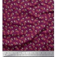 thumbnail image 1 of Soimoi Tissu en Viscose Chiffon Feuilles & Fraises Imprimé 1 Yard 42 Pouces de Large, 1 of 3
