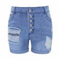thumbnail image 3 of Denim Shorts Women Sevevn Women's Summer Casual Fashion Solid Color Denim Breasted Shorts Shorts For Women Trendy, 3 of 3