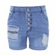 thumbnail image 3 of Puntoco Pantalones cortos de algodón para mujer Pantalones cortos de mezclilla con botones de color liso a la moda de verano para mujer, 3 of 3