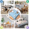 thumbnail image 4 of Blue and White Checkered Pattern Square Tablecloth, Waterproof Wipeable Spillproof Washable Table Cover for Home Kitchen Party and Daily Decor 52"x52", 4 of 6