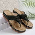 thumbnail image 4 of LOVZFMLL Sandals for Women 2025 Summer Fashion Flower Flip Flops Slip On Open Toe Thong Casual Outdoor Beach Vacation Comfort Walking Slides Black 6.5, 4 of 7