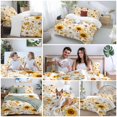thumbnail image 5 of Country Watercolor Bedding Duvet Cover Set King Size 4 Pieces Sunflowers Yellow Green Leaf Vintage Bedding Set with Zipper Closure, 1 Comforter Cover 92x106 Inches 1 Flat Sheet & 2 Pillow Cases, 5 of 7