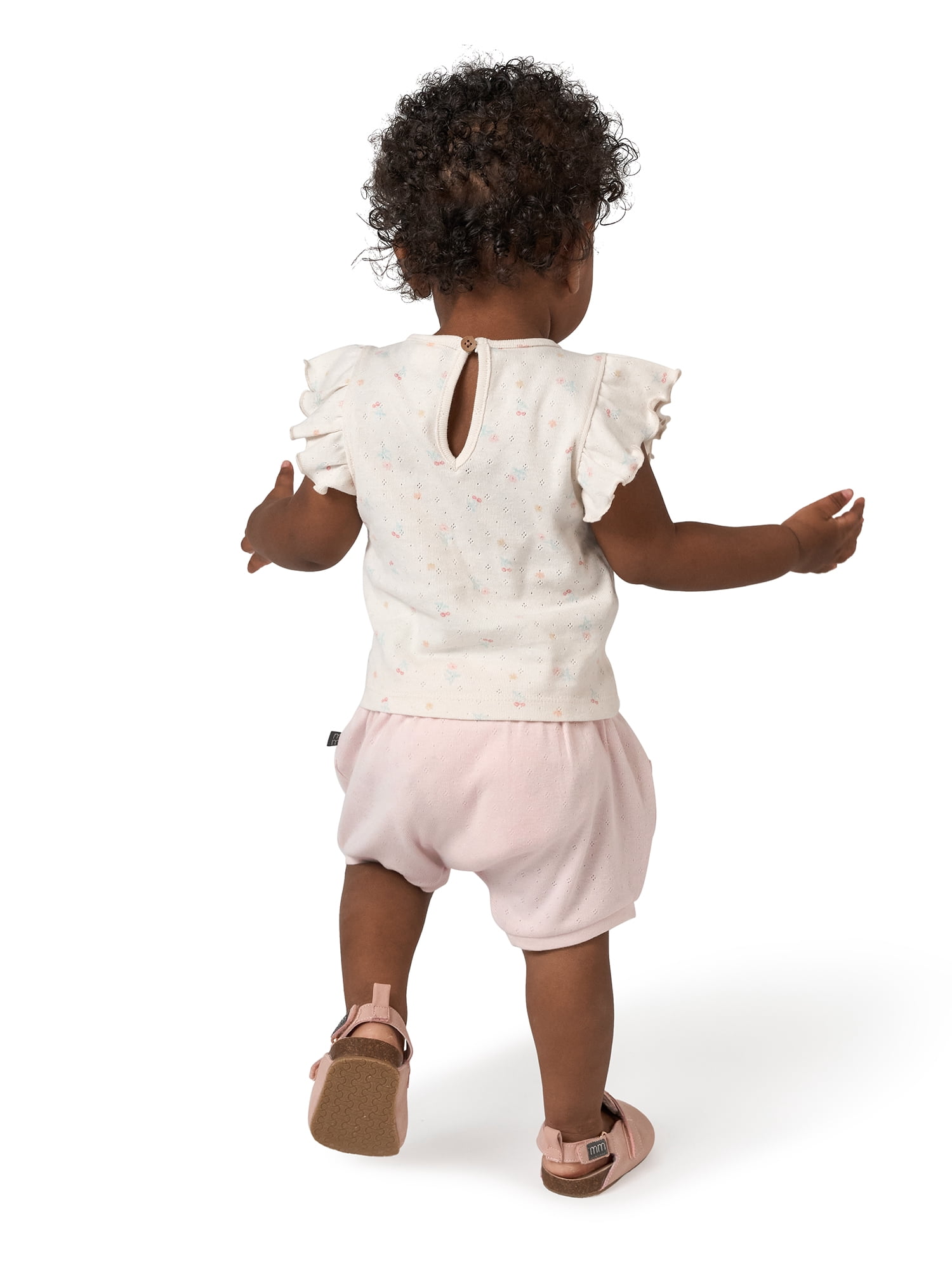Modern Moments by Gerber Baby Girl Organic Flutter Sleeve Top, Sizes 0/3 Months - 24 Months