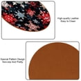 thumbnail image 5 of Christmas 6PCS Round Microfiber Leather Bar Coasters Set, 11x11 cm/4.3x4.3 in, Drink Coasters for Table and Home Decor, 5 of 6