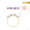 thumbnail image 4 of ANGARA Natural 0.4 Ct. Amethyst with Diamond Non Eternity Stackable Ring in 14K Yellow Gold for Women (Ring Size: 3.5), 4 of 9