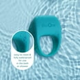thumbnail image 5 of plusOne Vibrating Ring Soft Touch Silicone Massager, 5 Vibration Settings, Teal Color, Waterproof, 5 of 15