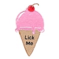 thumbnail image 2 of Pink Ice Cream Lick Me Iron On Applique Patch, 2 of 2
