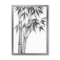 Designart 'Vintage Black and White Bamboo' Traditional Framed Art Print