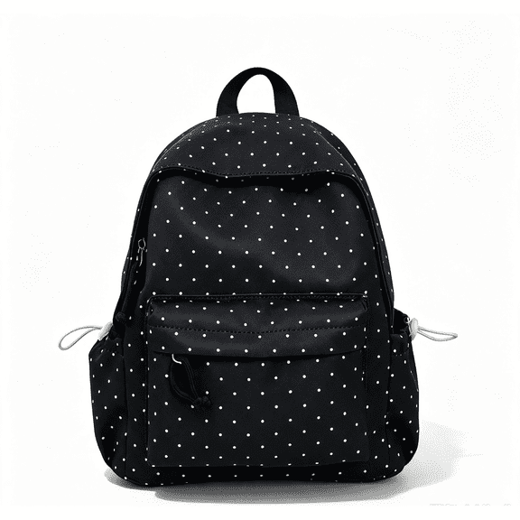 Polka Dot Casual Nylon Daypack, Large Capacity Lightweight Fashion Backpack for Travel Outdoor Daily Commute