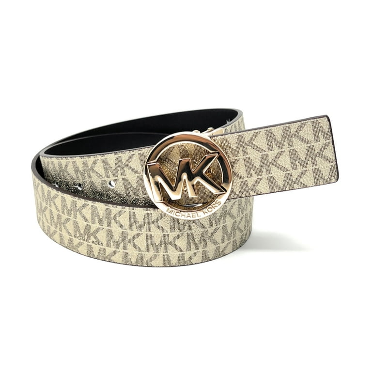 Reversible leather belt with monogram print