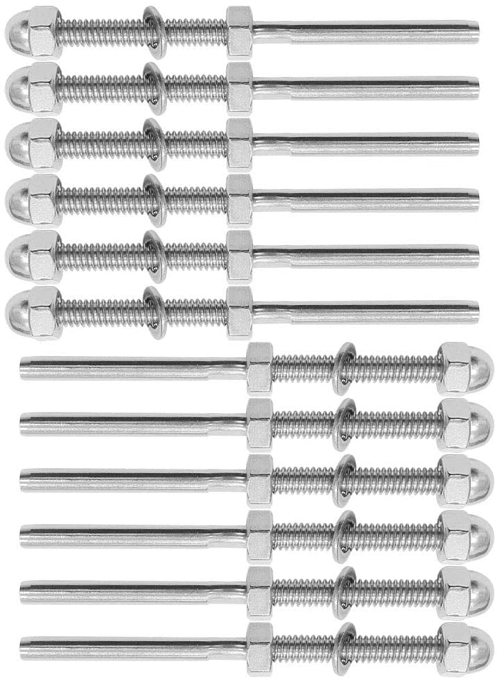 1/8" T316 Stainless Steel Cable Tensioner Kit for Cable Deck Railing，12