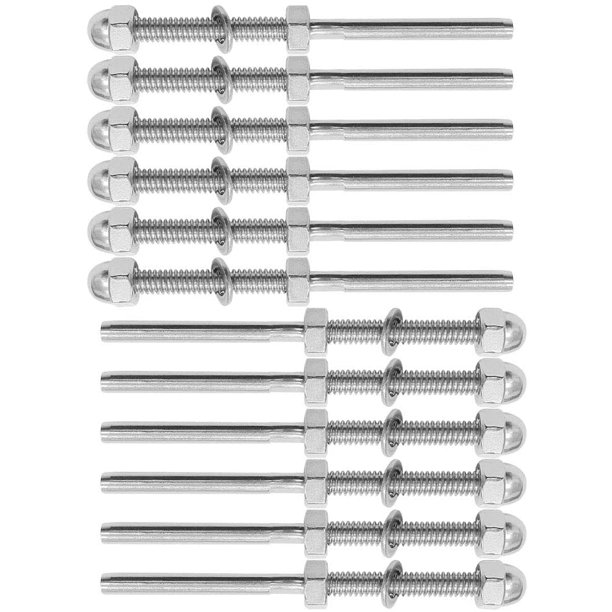 1/8" T316 Stainless Steel Cable Tensioner Kit for Cable Deck Railing，12