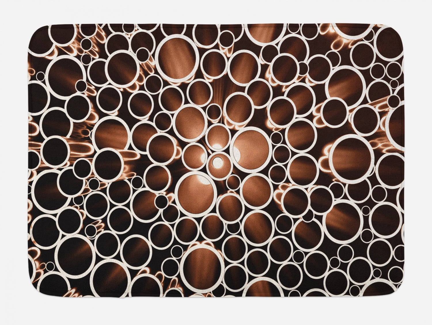 Industrial Bath Mat, Round Pipes in 3D Style Construction Theme Modern ...