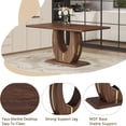 thumbnail image 6 of TesNus Dining Table 63 Inch Walnut Wood Grain Modern Rectangular for 6 Persons Kitchen, 6 of 7