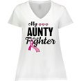 thumbnail image 3 of Inktastic Breast Cancer Awareness My Aunty is a Fighter Women's Plus Size V-Neck T-Shirt, 3 of 5