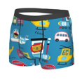 thumbnail image 2 of Disketp Transportations With Cute Animals Men'S Boxer Briefs,Soft And Breathable Cotton Underwear With Comfortflex Waistband, 2 of 9