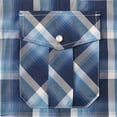 thumbnail image 6 of Coevals Club Mens Pearl Snap Plaid Western Cowboy Button Up Short Sleeve Shirts Blue White 36 X-Large, 6 of 7