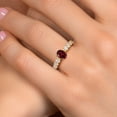 thumbnail image 4 of Gem Stone King 14K Yellow Gold Red Rhodolite Garnet and Lab Grown Diamond Engagement Ring for Women | 1.78 Cttw | Oval 7X5MM | Gemstone January Birthstone | Size 6, 4 of 6