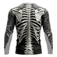 thumbnail image 4 of Men Full Skeleton Bone Print Crew Neck Long Sleeve T-Shirt, Loose Fit Gothic Halloween Graphic Casual Streetwear Tee Top(Dark Gray,XXXXL), 4 of 4