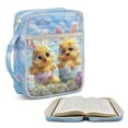 thumbnail image 2 of Xixirimido Quilted Bible Cover Bible Case for Women, Cute Chickens Bunny Ears Print Large Bible Carrying Case with Handle, Bible Study Supplies & Christian Gift for Men, Easter Egg Floral, 2 of 7