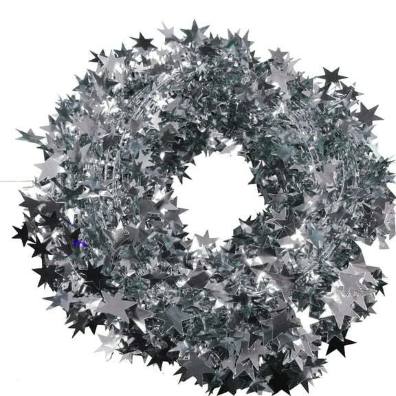 26ft Gold Star Wire Garland Tinsel - Rattan Christmas Tree Decoration for Home, Wedding, Birthday Party Decor