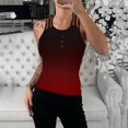 thumbnail image 2 of USSUMA Cute Womens Tops Summer Women's Casual Slim Fit Sleeveless Plus Tunics Thread Print Snap Mesh Vest Tops Blouse Ladies Tops Trendy, 2 of 5