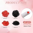 thumbnail image 2 of Uxcell 40Pcs Perlas de Flor de Resina para Manualidades, 10x5 mm Sin Agujero, Negro/Rojo, 2 of 6