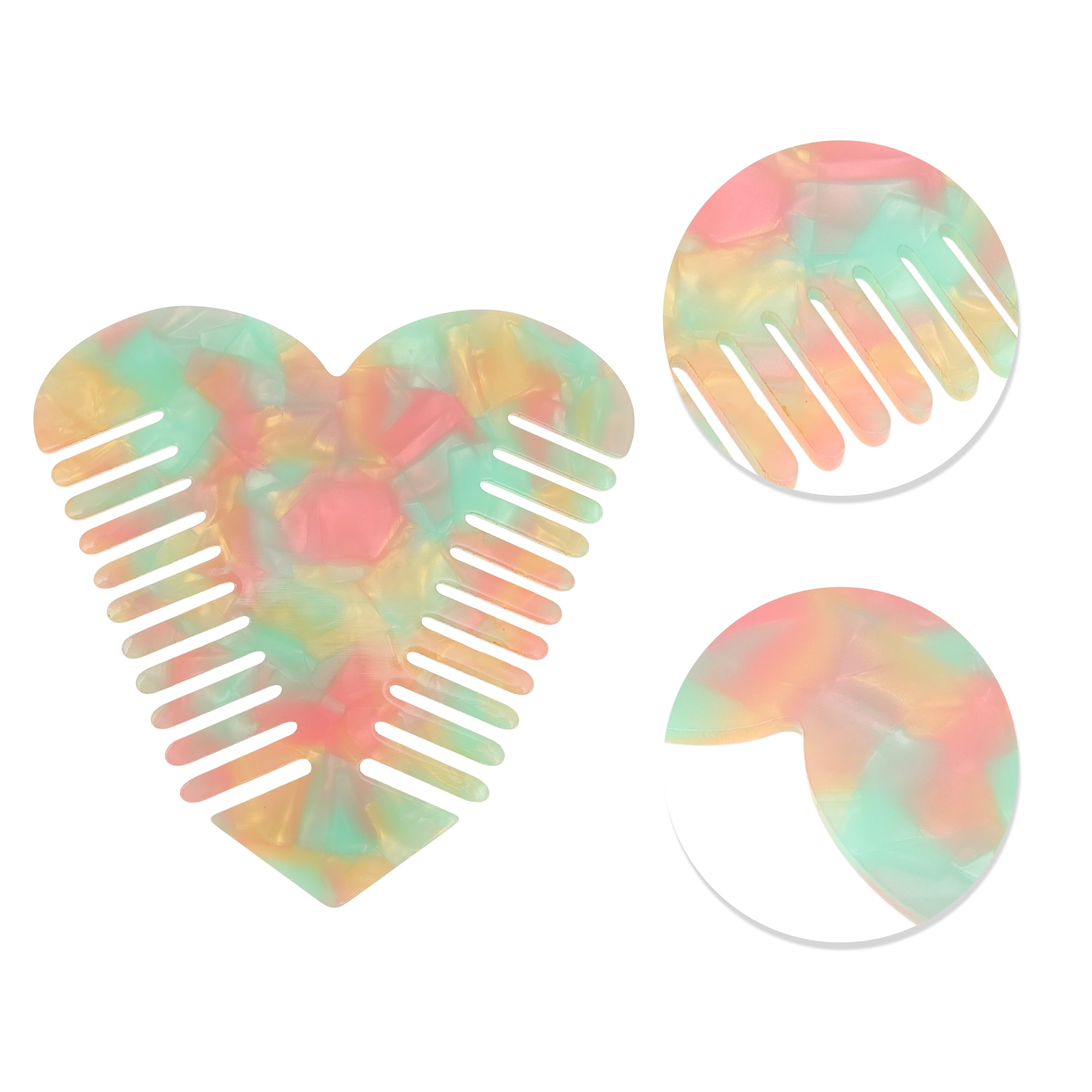 Unique Bargains 1 Pc Heart Shaped Hair Comb for Effortless Hair Care Styling Green
