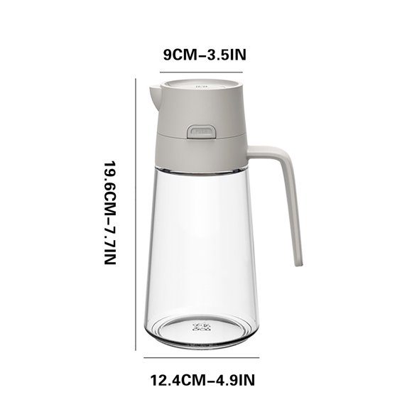 Olla de vidrio para aceite con dispensador de aceite de apertura y cierre automáticos y autosellante para cocina.Recipiente de gran capacidad para condimentos,ideal para cocinar,freír y aderezar