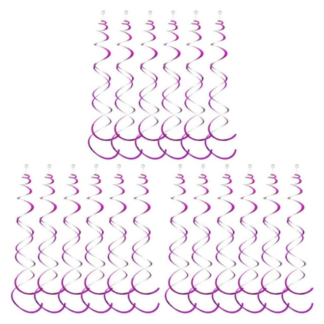 mmirethe 6pack/lot Swirl Pendant For Graduation Celebration Exquisite Craft Wide Application Birthday Star Spiral Pendant PVC Rose Purple 3Set
