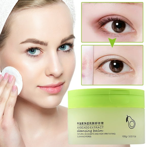 EARKITY Avocado Makeup Cleaning Balm Cleansing Cream Makeup Remover, Natural Gentle, Deep Cleaning, Makeup Cleansing Balm for Waterproof Eye Face Lip Makeup, Makeup Melting Cleansing Balm, 100g