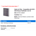 thumbnail image 2 of Cabin Air Filter - Compatible with 2022 - 2024 Nissan Pathfinder 3.5L V6 2023, 2 of 2