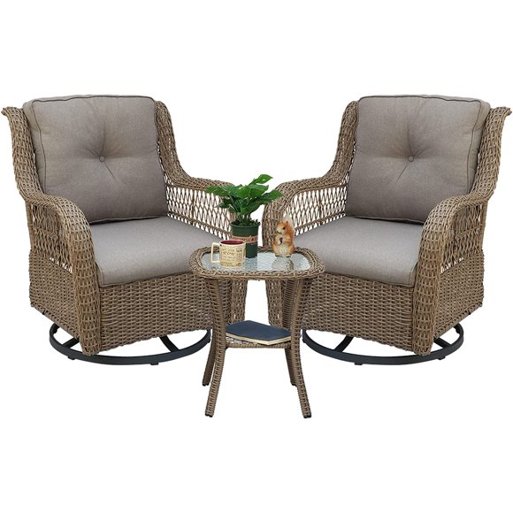 Patio Conversation Set Swivel Chairs