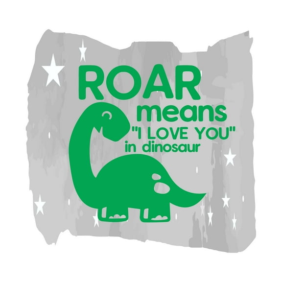 Roar Means I Love You In Dinosaur Cartoon Dinosaurs Kids Room Vinyl Decal Wall Art Sticker Designs Vinyl Stickers For Home House Walls Rooms Windows Bedroom Decoration Size (20x20 inch)
