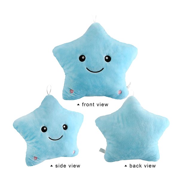 Lámpara Cojín de estrella de almohada luminosa peluche colorido juguete de luz nocturna para el hogar JShteea Para estrenar