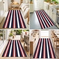 thumbnail image 4 of Hallway Runner Rug 2'x6', Red Navy Blue Striped Kitchen Runner Rugs Non-Slip Carpet Mats, Contemporary Minimalist Aesthetic Bedside Rugs Runners Washable Floor Carpet for Bathroom Laundry Room, 4 of 8