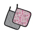 thumbnail image 2 of Carolines Treasures BB7502PTHD Aquarelle Fleurs Roses Rayures Grises Paire de Porte-Pots, 2 of 3