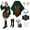 Green and Brown, variant on MYATED 8PCS Women Elf Costume Renaissance Traditional Irish Dress,Medieval Dress,Fairy Costume Suitable for Halloween Cosplay (Green and Black,S)