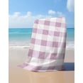 thumbnail image 4 of Pink Plaid Beach Towels Oversized Super Absorbent, Spring Summer Farmhouse Buffalo Checkered Lightweight Bath Towel Quick Dry Sets For Bathroom/Pool/Rv Camping/Beach Play/Gym Room/Picnic 31"x62", 4 of 8