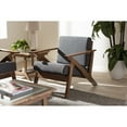 thumbnail image 5 of Baxton Studio Cayla Mid-Century Modern Grey Fabric and "Walnut" Brown Wood Living Room 1-Seater Lounge Chair, 5 of 6