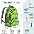 thumbnail image 5 of Green Dinosaurs Skeletons Pattern Cute School Backpack Bag with Padded Back and Adjustable Shoulder Straps 16.9 X 12.6 X 5.9 Inches, 5 of 5