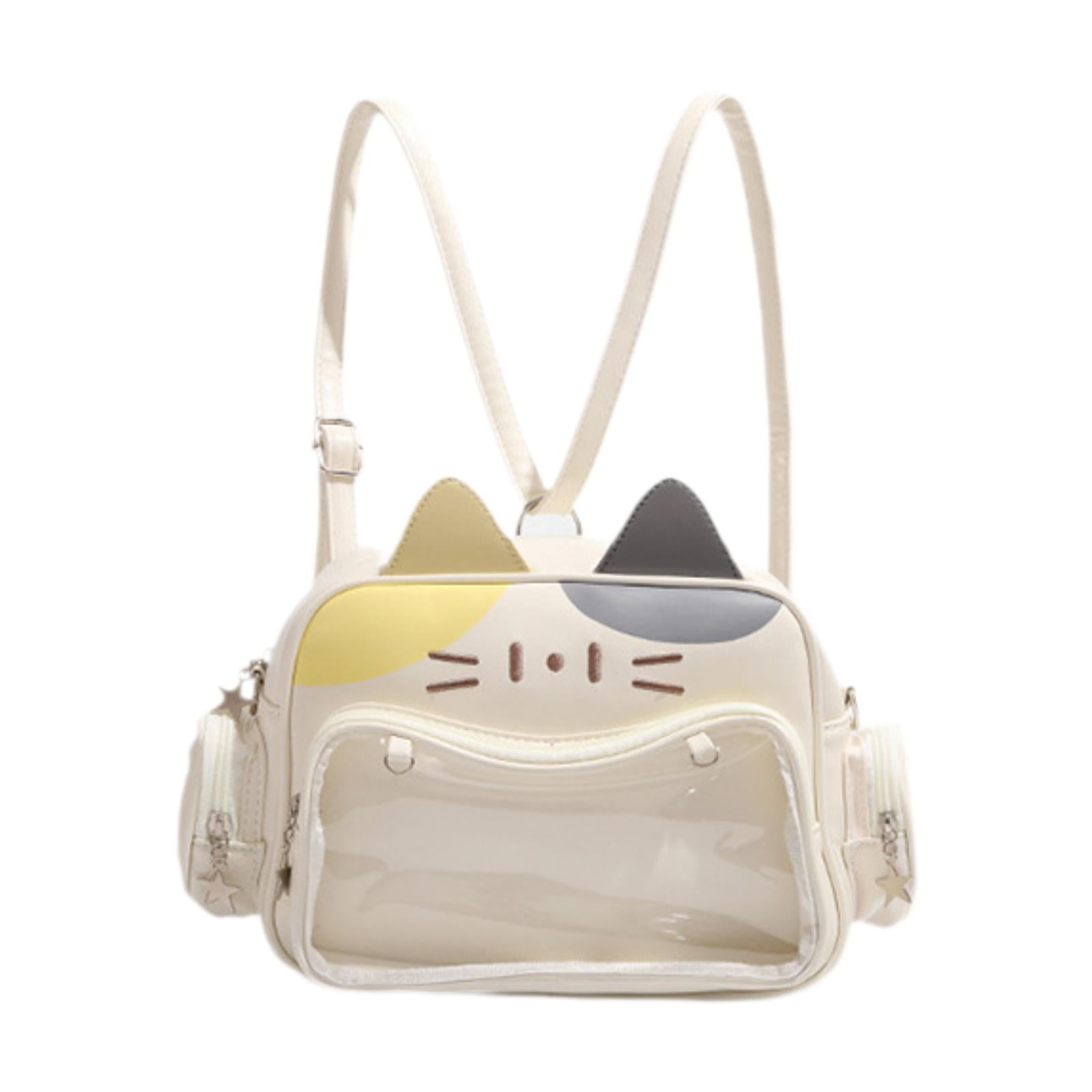 Wxqbjtam Cat Ita Bag DIY Cute Adjustable Strap Tote Bag PU Leather Women Shoulder Bag for Yellow