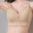 thumbnail image 5 of IFNWSV Seamless Bras for Women Solid Color Lace Fixed Cups Adjustable Straps Push Up Breathable Back Smoothing Bra Khaki 40BC, 5 of 7