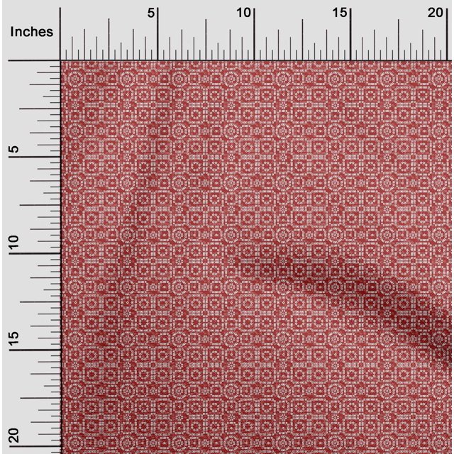 oneOone Silk Tabby Red Fabric Geometric Bandhani Sewing Craft Projects Fabric Prints By Yard 42 Inch Wide