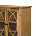 thumbnail image 3 of Benjara Dex 55 Inch Sideboard Buffet Console, 2 Glass Door Cabinets, Walnut Brown, 3 of 5