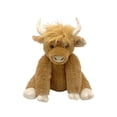 thumbnail image 2 of Juguete de vaca escocesa articulada con tela suave de pelo largo, que emite sonido de mugido, animal de peluche antiestrés, 25 x 20 x 15 cm, 2 of 6